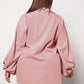 Plus lantern sleeve shirt in pink