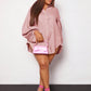 Plus lantern sleeve shirt in pink