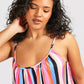 Plus striped drop hem maxi in multi