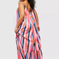 Plus striped drop hem maxi in multi