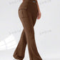 Pocket bell bottom casual pants in brown