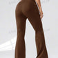 Pocket bell bottom casual pants in brown