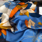Printed lightweight scarf in blue