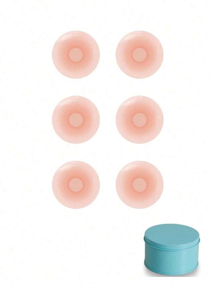6pcs Reusable nipple covers in nude