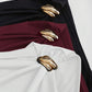 Ruched gold decor top in wine