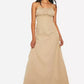Ruched maxi dress in nude