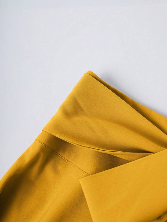 Ruched waist maxi skirt in yellow
