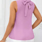 Ruffled collar open shoulder blouse in lilac
