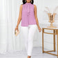 Ruffled collar open shoulder blouse in lilac