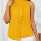 Ruffled collar open shoulder blouse in yellow