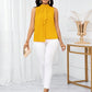 Ruffled collar open shoulder blouse in yellow