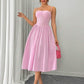 Ruffle hem spaghetti strap waist dress in pink