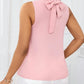 Ruffle open shoulder short sleeve blouse in pink