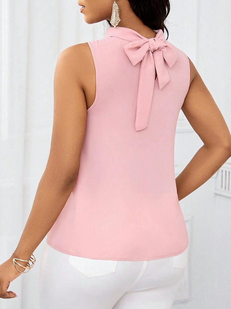 Ruffle open shoulder short sleeve blouse in pink