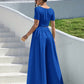 Short sleeve tee & wide leg pants in blue