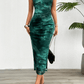 Sleeveless slim fit bodycon midi in green
