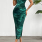 Sleeveless slim fit bodycon midi in green