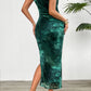 Sleeveless slim fit bodycon midi in green