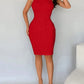 Sleeveless tank bodycon dress in red