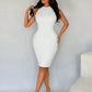 Sleeveless tank bodycon dress in white