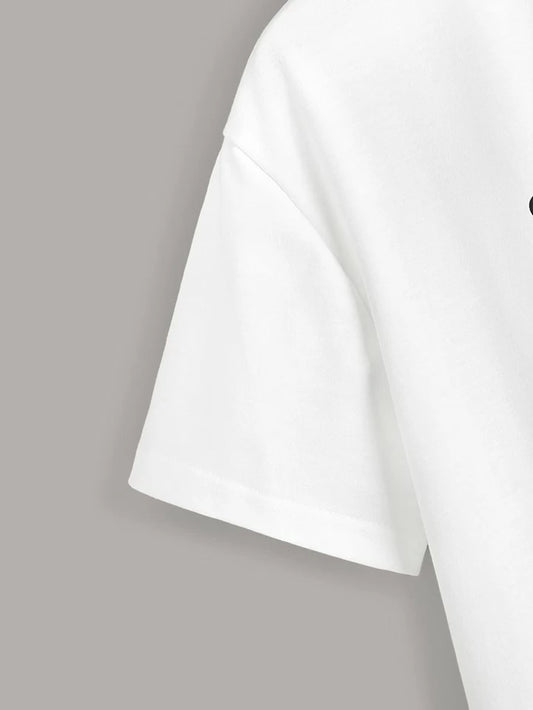 Slogan graphic tee in white