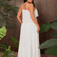 Sold pleated halter top & maxi skirt in white