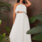 Sold pleated halter top & maxi skirt in white