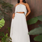 Sold pleated halter top & maxi skirt in white