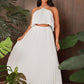 Sold pleated halter top & maxi skirt in white