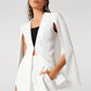 Solid open front cloak sleeve blazer