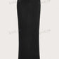 Solid color A-line skirt in black