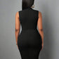 Solid color sleeveless bodycon dress in black