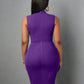 Solid color sleeveless bodycon dress in purple