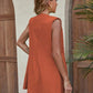 Solid color sleeveless front button suit & short set in coral