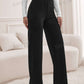 Solid color straight leg pants in black