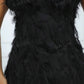 Solid fuzzy cami dress in black