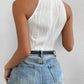 Solid halter neck bodysuit in white