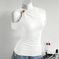 Solid hollow out metal decorated top in white