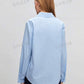 Solid long sleeve button down shirt in blue