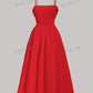 Solid ruched slim fitting dress in red