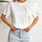 solid ruffle trim tee