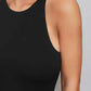 Solid sleeveless tank bodysuit in black