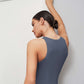 Solid sleeveless tank bodysuit in grey