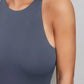Solid sleeveless tank bodysuit in grey