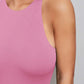 Solid sleeveless tank bodysuit in pink
