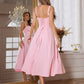 Spaghetti strap tie front maxi dress in pink