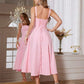 Spaghetti strap tie front maxi dress in pink