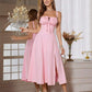 Spaghetti strap tie front maxi dress in pink