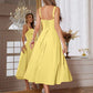 Spaghetti strap tie front maxi dress in yellow