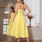 Spaghetti strap tie front maxi dress in yellow